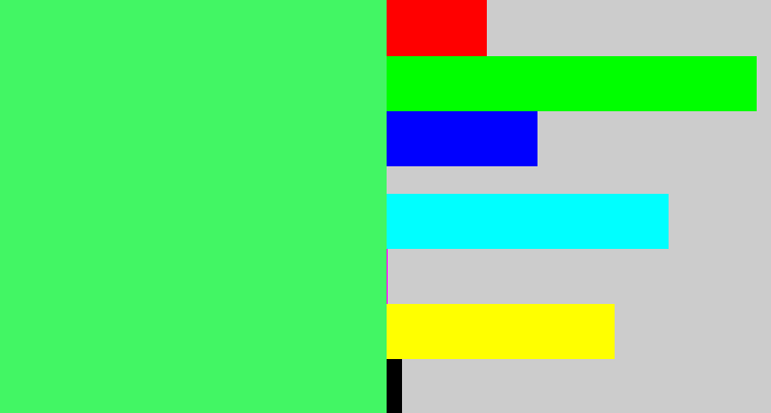 Hex color #42f664 - light bright green