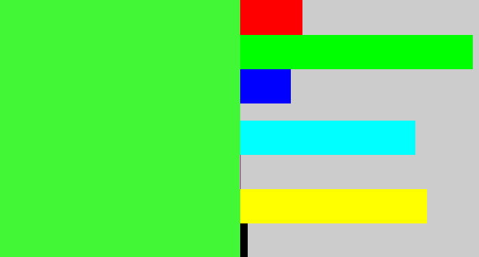 Hex color #42f736 - radioactive green