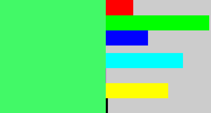 Hex color #42f967 - light bright green