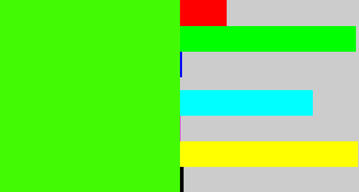 Hex color #42fa03 - poison green