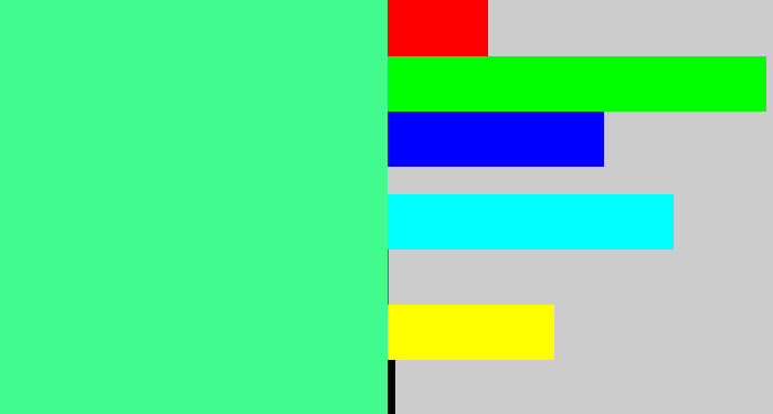 Hex color #42fb8e - sea green