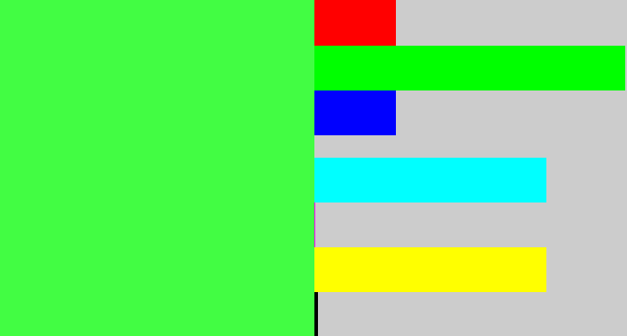 Hex color #42fd43 - light neon green