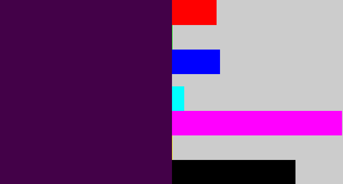 Hex color #430148 - deep violet