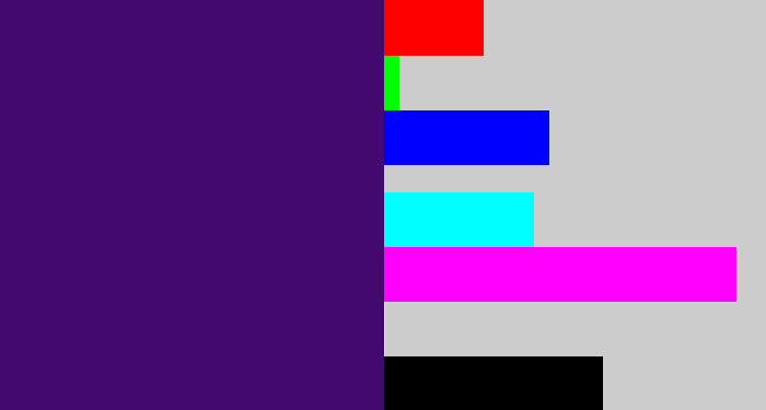 Hex color #43096e - royal purple