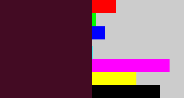 Hex color #430b23 - dark plum
