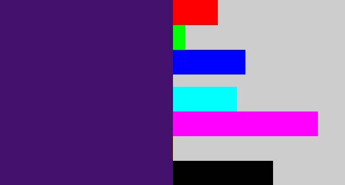Hex color #43116b - royal purple
