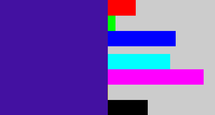 Hex color #4311a1 - indigo blue