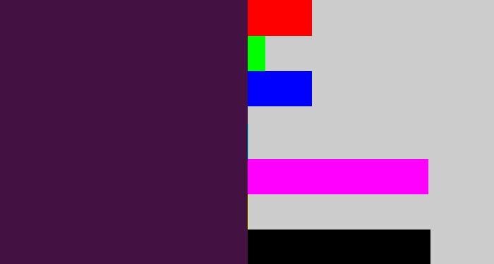 Hex color #431243 - eggplant purple