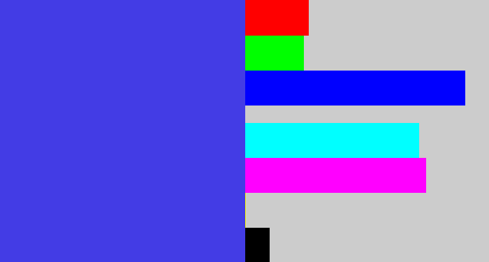 Hex color #433ce5 - purpley blue