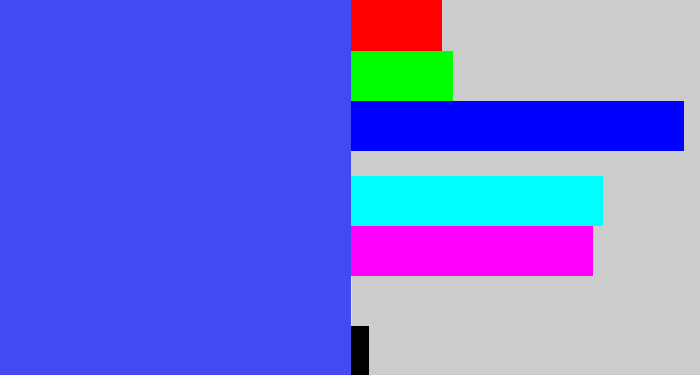 Hex color #434af2 - warm blue
