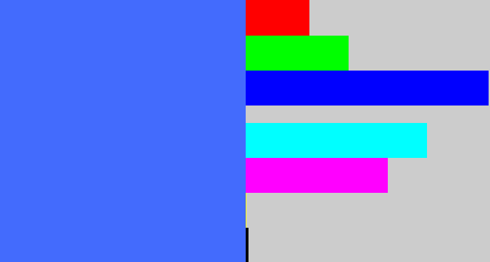 Hex color #436bfd - lightish blue