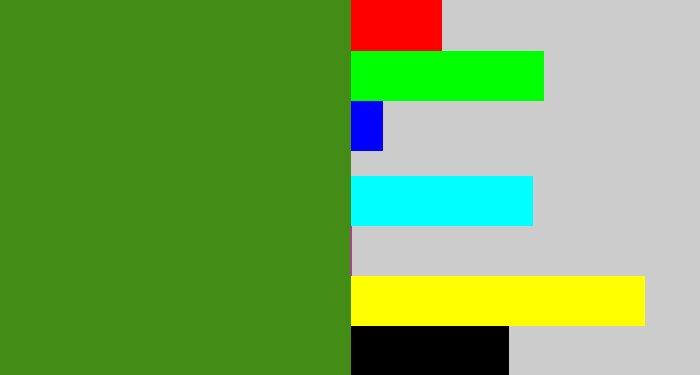 Hex color #438d16 - grass green