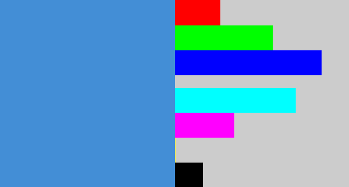 Hex color #438ed6 - dark sky blue