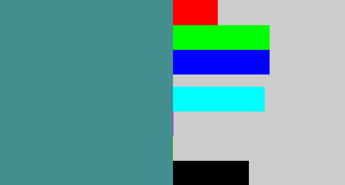 Hex color #438f8f - sea