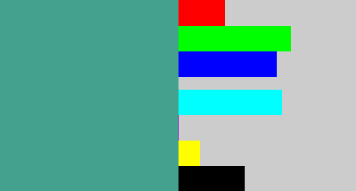 Hex color #43a18d - sea