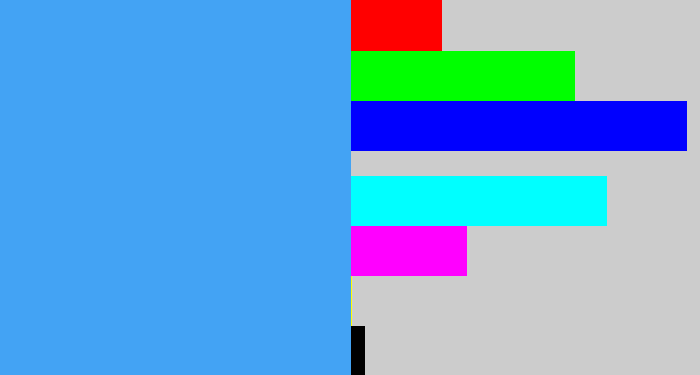 Hex color #43a3f4 - dark sky blue