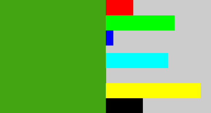 Hex color #43a511 - grass green