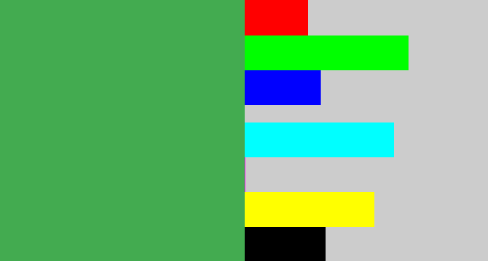 Hex color #43ab50 - medium green