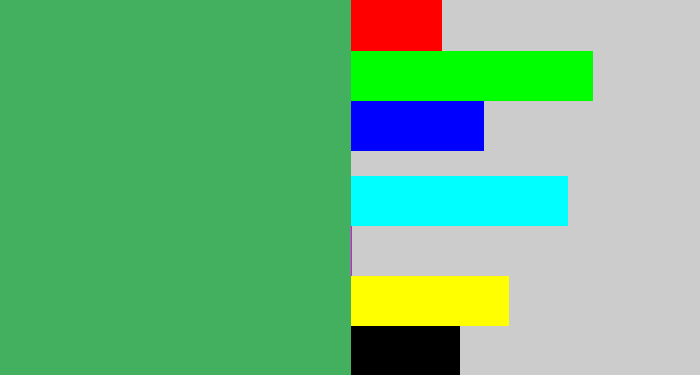 Hex color #43b060 - greenish