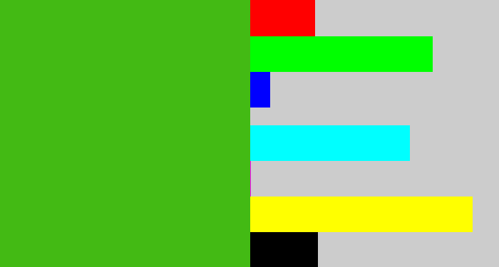Hex color #43ba14 - frog green