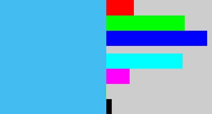 Hex color #43bdf1 - dark sky blue