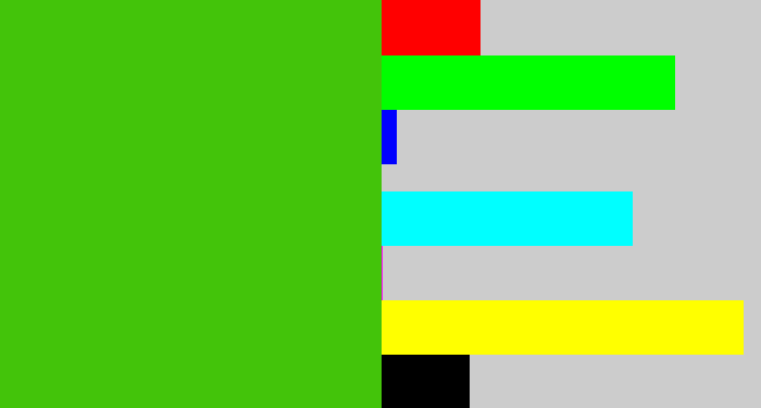 Hex color #43c40a - frog green