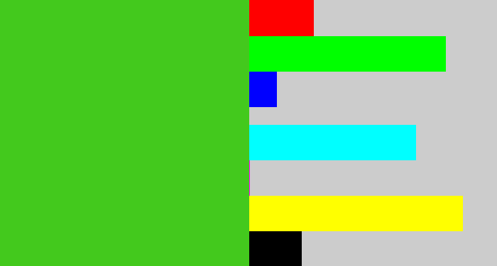 Hex color #43c91d - frog green