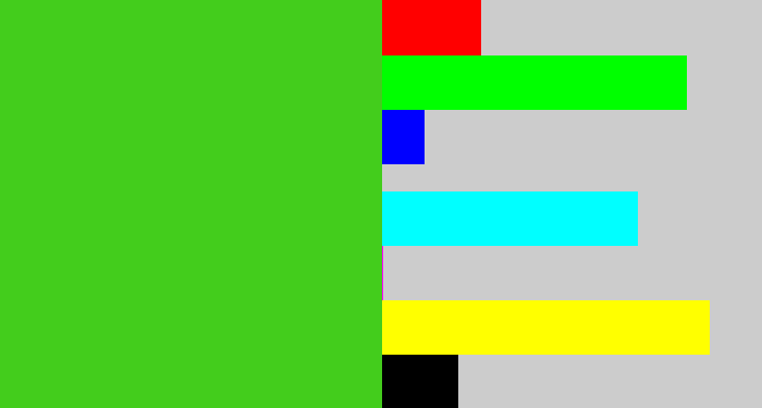 Hex color #43cd1c - green apple