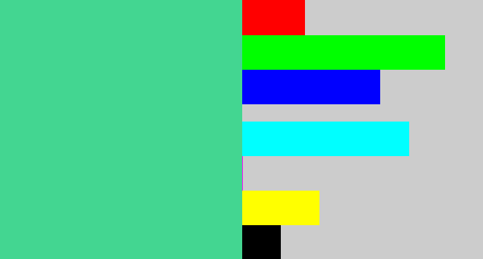Hex color #43d691 - weird green