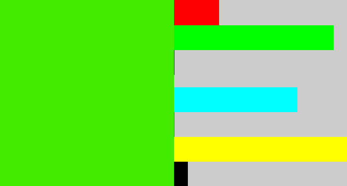 Hex color #43eb01 - vivid green
