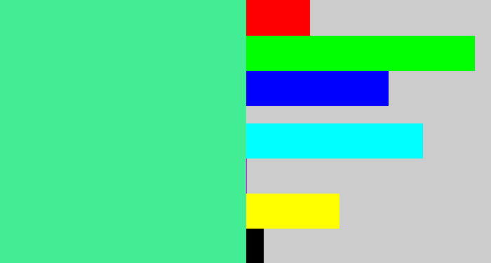 Hex color #43ed93 - weird green