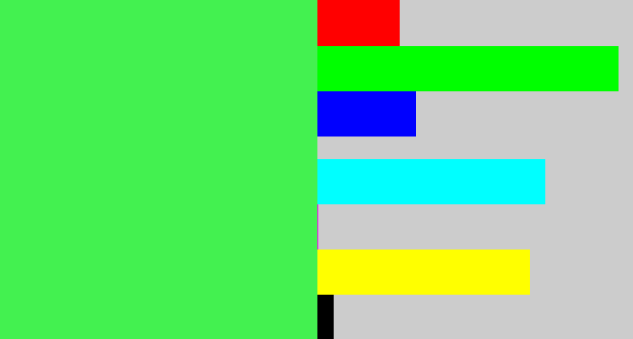 Hex color #43f150 - light neon green