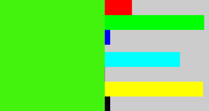 Hex color #43f30e - poison green