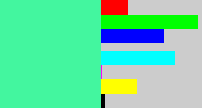 Hex color #43f69f - sea green
