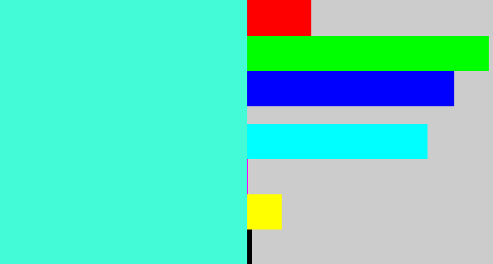 Hex color #43fbd7 - bright cyan