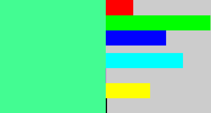 Hex color #43fc92 - sea green