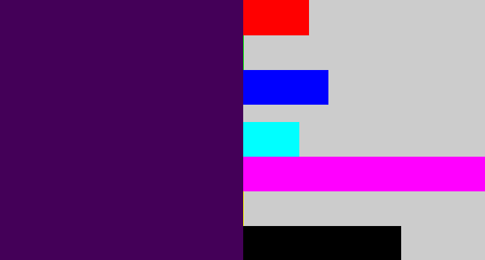 Hex color #440058 - plum purple