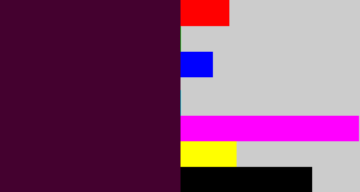 Hex color #44012f - dark plum