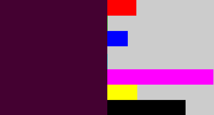 Hex color #440131 - dark plum