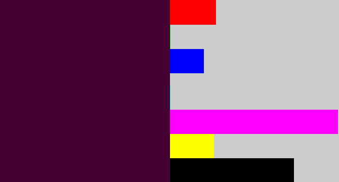 Hex color #440132 - dark plum