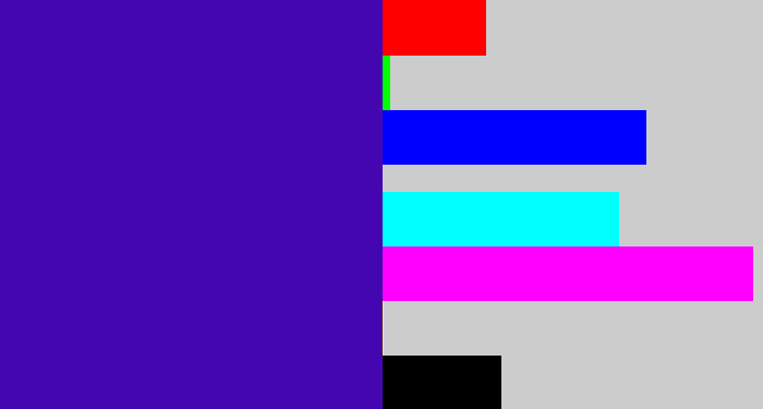 Hex color #4406b1 - indigo blue