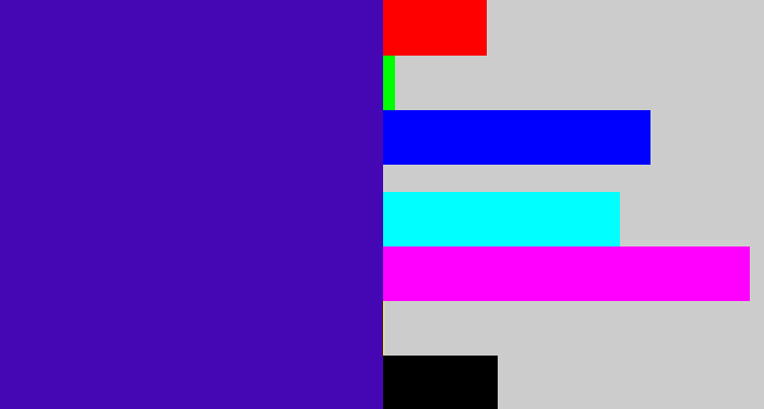 Hex color #4407b3 - indigo blue