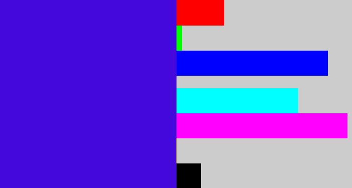 Hex color #4407dc - violet blue