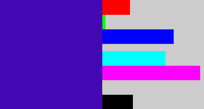 Hex color #4408b2 - indigo blue