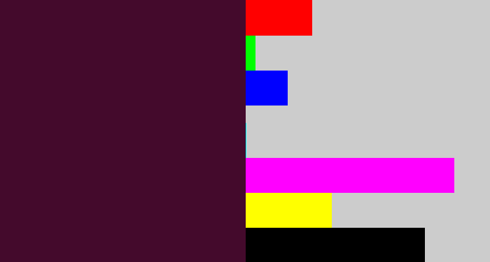 Hex color #440a2c - dark plum