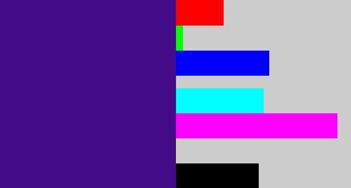 Hex color #440b88 - indigo