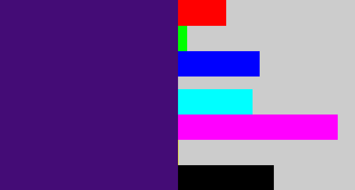 Hex color #440c76 - royal purple
