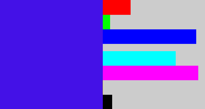 Hex color #4411e7 - blue/purple