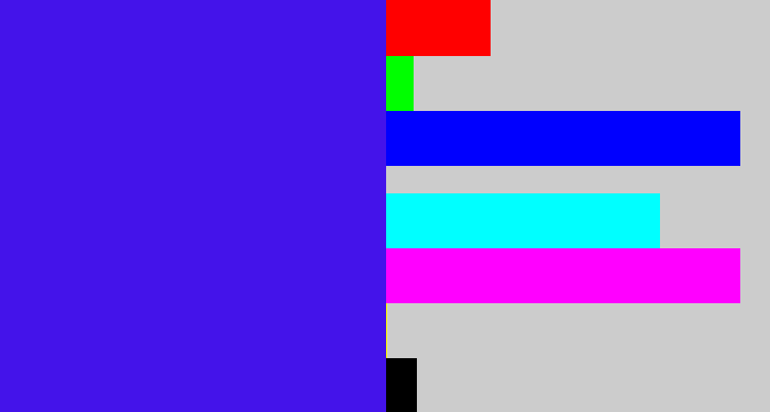 Hex color #4413ea - blue/purple