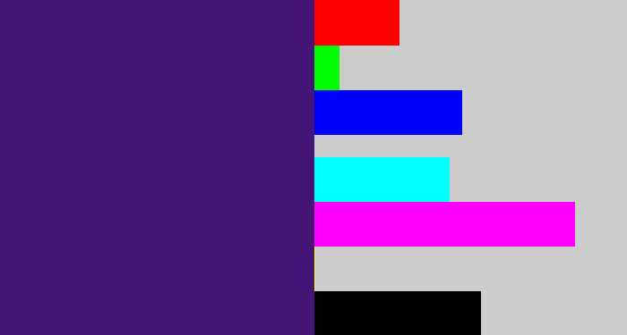 Hex color #441477 - royal purple